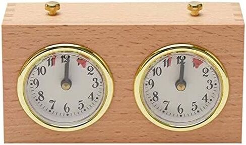 Wind-Up Professional Chess Clock - Analog Timer with Vintage Design, Large Easy to Read Dials (Brown) in Saudi Arabia