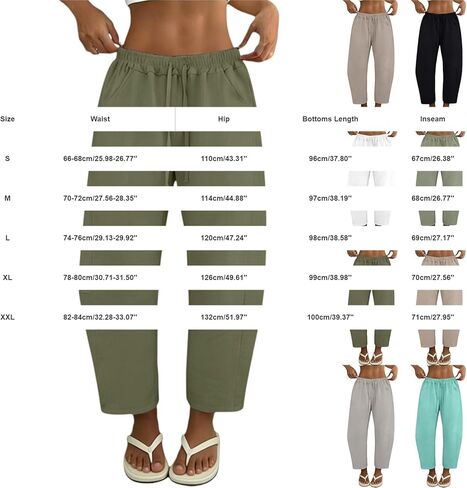 Womens Boho Pants Wide Leg Drawstring Palazzo Pant Summer Casual Lightweight Breathable Baggy Trousers with Pockets in Kuwait