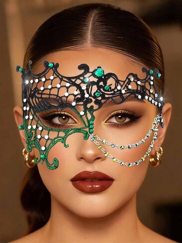 Masquerade Mask for Women Black Half Lace Mask Venetian Mardi Gras Masks Prom Face Masks for Halloween Parties in Saudi Arabia