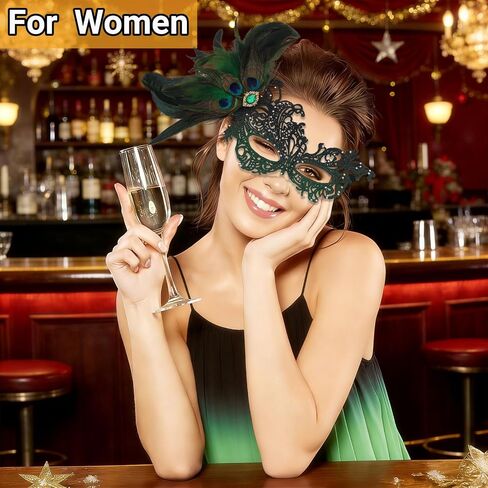 Lace Masquerade Masks Set for Couple, Mysterious Funny Lace Eye Mask Venetian Carnival Mask for Party Props in Saudi Arabia