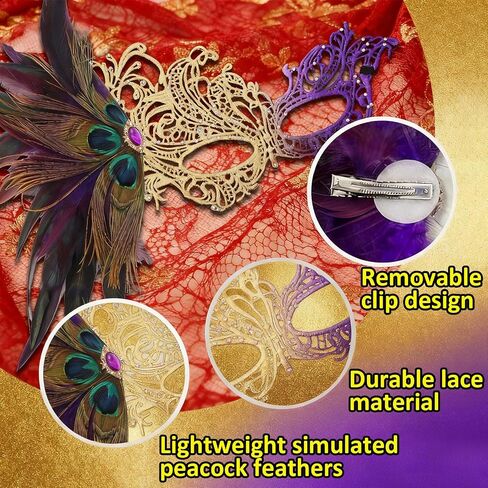 Lace Masquerade Masks Set for Couple, Mysterious Funny Lace Eye Mask Venetian Carnival Mask for Party Props in Saudi Arabia
