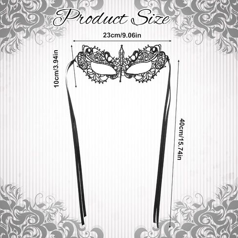 2 Pcs Lace Masquerade Masks for Women, Masquerade Ball Mask, Black & White Knight Style Black Mask Masquerades, Elegant Lace Eye Cover for Halloween Party & Costume in Kuwait