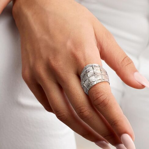 Ross-Simons Italian Sterling Silver Square-Pattern Ring in Kuwait