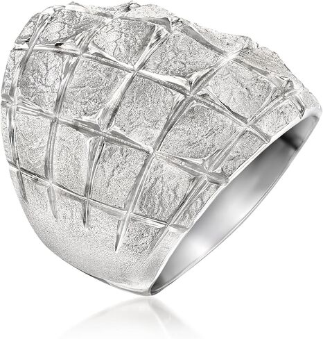 Ross-Simons Italian Sterling Silver Square-Pattern Ring in Kuwait