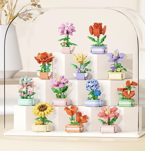 1 Piece Hydrangea Hand-Assembled Figurine with Display Base, Mini Flower Desk Decor, Hydrangea Theme Collectible Statue for Home Office Shel in Kuwait