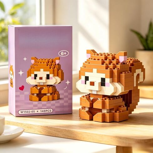 Cute Hamster Assembly Figure, Lovely Cartoon Animal Model, Blind Box Style Desktop Ornament for Gift & Display in Kuwait
