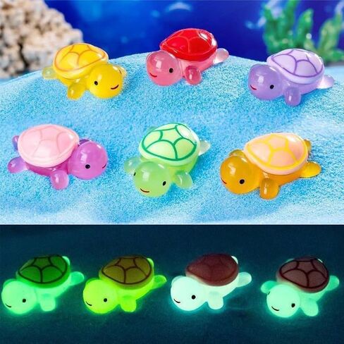 25-Pack Glow in The Dark Sea Turtle Figurines - Luminous Resin Mini Decor for DIY Crafts & Home Display in Kuwait