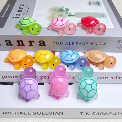 25-Pack Glow in The Dark Sea Turtle Figurines - Luminous Resin Mini Decor for DIY Crafts & Home Display in Kuwait