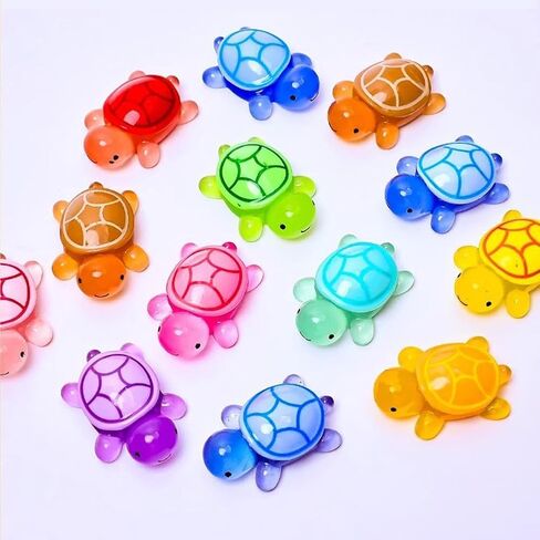 25-Pack Glow in The Dark Sea Turtle Figurines - Luminous Resin Mini Decor for DIY Crafts & Home Display in Kuwait