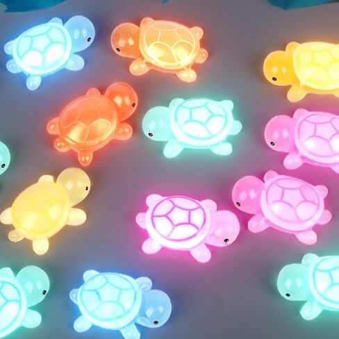 25-Pack Glow in The Dark Sea Turtle Figurines - Luminous Resin Mini Decor for DIY Crafts & Home Display in Kuwait