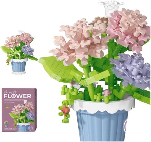 1 Piece Carnation Potted Hand-Assembled Figurine, Mini Flower Pot Desk Decor, Botanical Theme Collectible Statue for Home Office Shelf in Kuwait