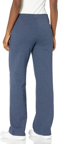 Hanes Women's EcoSmart Open Bottom Leg Sweatpants,Navy Heather,Medium (Pack of 3) in Kuwait