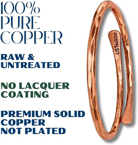 Hand Forged 100% Pure Copper Bracelet. Made with Premium Solid High Gauge Copper and Health benefits. Enhance your well-being in style in Saudi Arabia