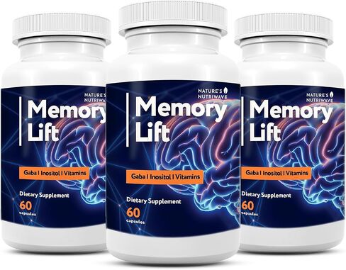 Memory Lift Capsules – Natural Daily Supplement with Vitamins A, C, D, E, B-Complex, Biotin & Choline – Made in USA, GMP-Certified, Non-GMO, Vegetarian – 60 Capsules, 6 Month Supply in Saudi Arabia