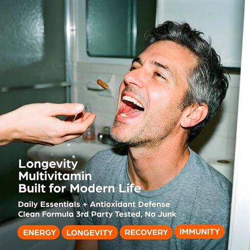 PS Longevity Supplements - Methylated Multivitamin for Men and Women with B Vitamins, Nicotinamide Riboside, CoQ10, Resveratrol, ALA - Antioxidant Defense for Modern Life (2 Month Supply) in Saudi Arabia