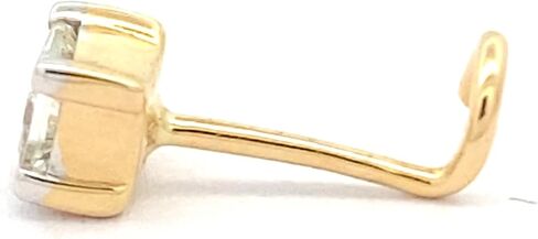 Demira Natural 3.0MM (0.17ct) Diamond Princess Cut 14K Yellow Gold Nose Ring Wire Style - Lip Labret Monroe Stud, 16 Gauge in Saudi Arabia