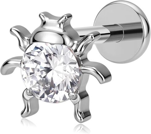 FLECHAZO Titanium Flat Back Earrings for Women, Internally Threaded Front Screw, ASTM F136 Implant Grade, 16G - 18G Interchangeable Stud Earring in Saudi Arabia