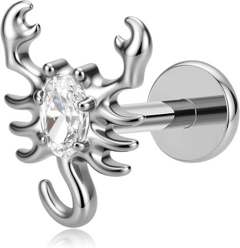 FLECHAZO Titanium Flat Back Earrings for Women, Internally Threaded Front Screw, ASTM F136 Implant Grade, 16G - 18G Interchangeable Stud Earring in Saudi Arabia
