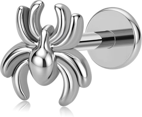 FLECHAZO Titanium Flat Back Earrings for Women, Internally Threaded Front Screw, ASTM F136 Implant Grade, 16G - 18G Interchangeable Stud Earring in Saudi Arabia