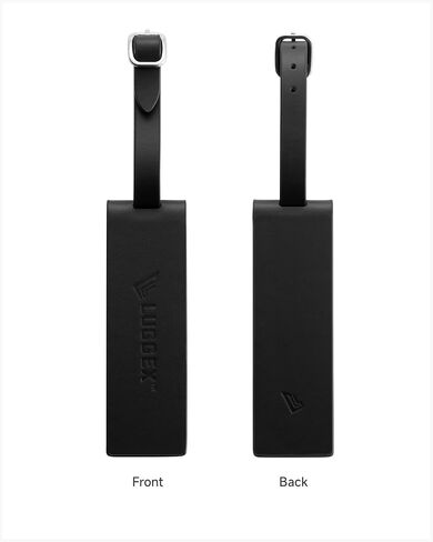 LUGGEX Leather Luggage Tag, Genuine Leather Luggage Tags for Suitcases, Luggage ID Tag with Magnetic Privacy Flap and Adjustable Strap (Black,1 Pack) in Saudi Arabia