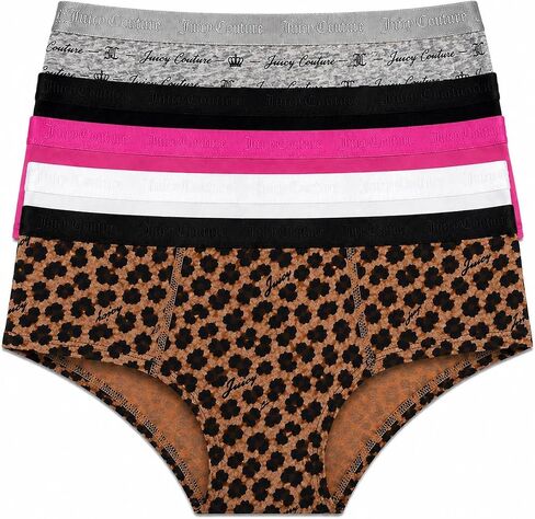ملابس داخلية بيكيني للسيدات من Juicy Couture، 5 قطع، مزيج قطني، بدون علامات، طباعة متعددة الألوان in Kuwait