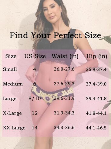 Morvia Women's 5 Pack Colorful Graphic Print Hipster Bikini Stretchy Contrast Lace Trims Graffiti Patterned Briefs in Saudi Arabia