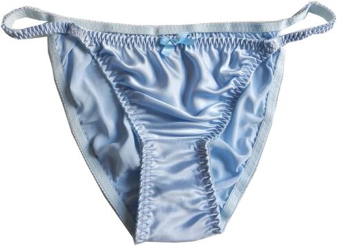 Women's 100% Mulberry Silk String Bikini Panties S M L XL XXL(W26-41") Solid in Saudi Arabia