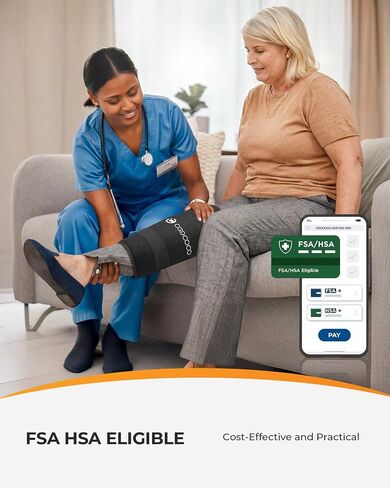 CooCoCo FSA Wearable Heating Pad for Leg, Knee, Arm, Hip, HSA Eligible Heating Pad for Tennis Elbow Relief, Soothing Warmth for Back, Calf Comfort, Adjustable Electric Heat Wrap for Relaxation in Kuwait