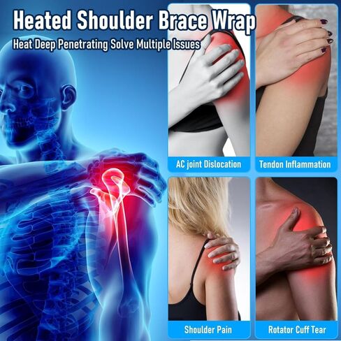 Shoulder-Heating-Pad-Heated-Wrap - 3 Heat Levels Heating Pad for Shoulder Pain for Men Women Frozen Shoulder Pain Relief in Saudi Arabia