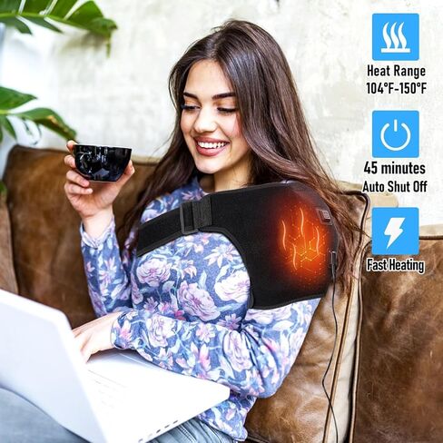 Shoulder-Heating-Pad-Heated-Wrap - 3 Heat Levels Heating Pad for Shoulder Pain for Men Women Frozen Shoulder Pain Relief in Saudi Arabia