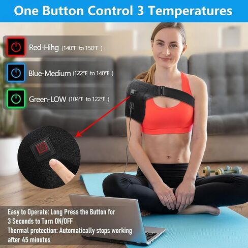 Shoulder-Heating-Pad-Heated-Wrap - 3 Heat Levels Heating Pad for Shoulder Pain for Men Women Frozen Shoulder Pain Relief in Saudi Arabia