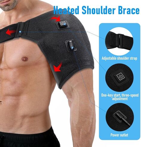 Shoulder-Heating-Pad-Heated-Wrap - 3 Heat Levels Heating Pad for Shoulder Pain for Men Women Frozen Shoulder Pain Relief in Saudi Arabia