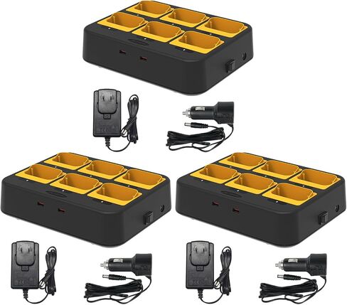 Retevis RB48 RB48P Six-Way Walkie Talkie Charger, for Retevis RB48 RB48P Two Way Radio, LED Indicators, AC/DC Adapter, Individually Replaceable Base, Multiple Protection(1 Pack) in Saudi Arabia