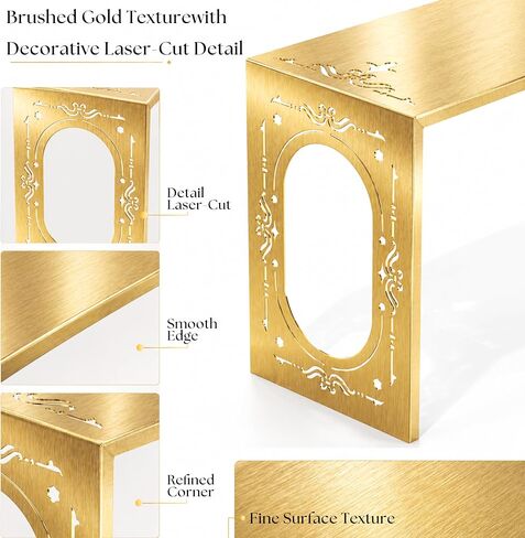 Gold Purse Display Stands Set of 6, Brushed Stainless Steel Display Risers with Laser-Cut Design, Metal Handbag Perfume Jewelry Stands for Vanity, Closet, Boutique & Retail Countertop Display (Gold 6) in Saudi Arabia