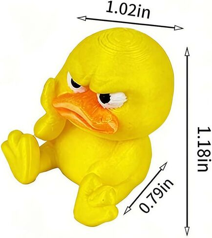 Printed Grumpy Standing Yellow Duck Figurine,Small Funny Duck Sculpture,Mini Desktop Ornament & Kids Toy for Home Decor in Kuwait