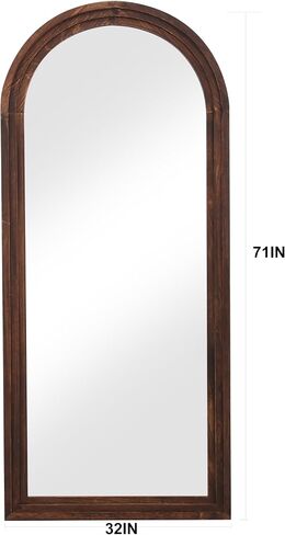 Otlsh Full Length Mirror, Wood Frame, Standing Mirror, Wall Mirror-Walnut in Saudi Arabia