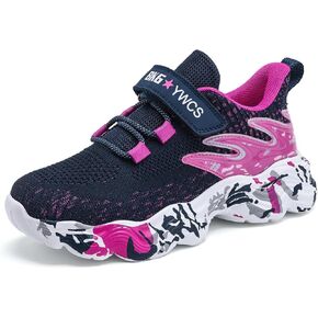 Kids Lightweight Graffiti Walking Shoes Knitted Mesh Easy On/Off Fashion Sneakers for Boy Girl with Hook&Loop Strap in Saudi Arabia