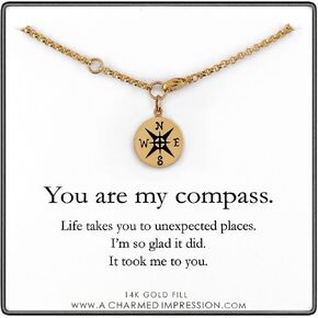 You are My Compass • I'd be Lost Without You • Intentional Charm Bracelet • Unique Handcrafted Gift for Wife/Girlfriend/Best Friend gold-filled in Kuwait
