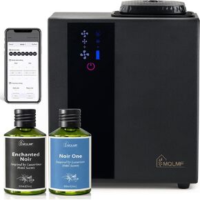 HVAC Diffuser Scent System Whole House - 4500 Sq Ft,Metal,Ultra Quiet,Safety Lock,Bluetooth App,Hotel Commercial Collection Diffuser Machine - Black,Includes 2 x 60ml Oils in Saudi Arabia