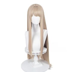 Wig Orange Pink Brown 85cm 33inch Halloween Carnival Comic Exhibition Cosplay Hair Natural Ombre Wigs with Bangs in Saudi Arabia