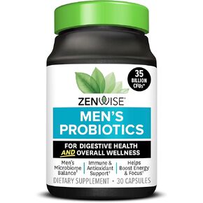 Zenwise Health Probiotics for Men - 35 Billion CFUs Daily Probiotic for Men's Digestive Health - Green Tea Extract, Meriva, and Chromium Picolinate for Microbiome Balance + Antioxidant Support - 30 CT in Saudi Arabia