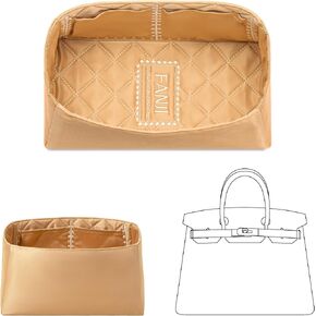 Purse Organizer Insert for HERMES Birkin 25 Handbag,Custom Ferfect Fit Inside Premium Aesthetics Embroidered Lightweight Tote Bag Insert Accessories (Silk Gold Sheen) in Saudi Arabia