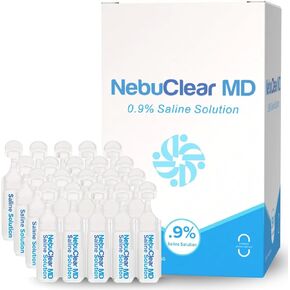 NebuClear MD Saline Solution 100 ml / 3.38 oz, ampoules/vials 20 Total of 5mL Intended for Soothing Dry & Irritated Nasal Pathways in Saudi Arabia