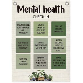 Mental Health Banner,Boho Classroom Decor,Motivational Positive Affirmation Wall Hanging Banner Flag Decor for Classroom Therapy School Counselor Office, 18x25 Inch in Saudi Arabia