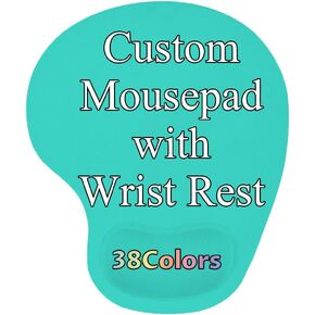 Personalized Mousepads with Wrist Support, Custom Text/Image Printing Mouse Pad, Ergonomic Non-Slip Rubber Base for Office, Gaming, Laptop Desks, Black1, 7.6"x9" in Saudi Arabia