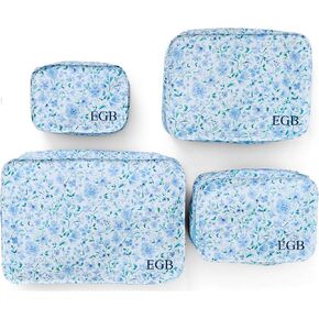 Personalized Packing Cube Set – Monogram Travel Organizer for Suitcase, Floral Polyester Luggage Cubes, Set of 3, Set of 4 or XL, Graduation or Mother’s Day Gift (Palm, Set of 4) in Saudi Arabia