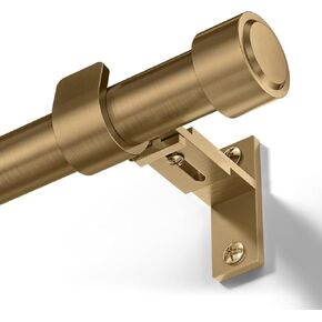 Warm Gold Brass Curtain Rod 36-144 Inches Adjustable, 1" Diameter Heavy Duty Window Rod with Solid Aluminum Finials & Heavy Duty Brackets for Bedroom Living Room Kitchen in Saudi Arabia