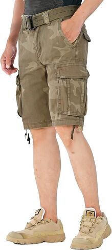 Men's Camo Caro Shorts Cotton Wild Casual Relaxed Fit Work Shorts with 6 Pockets No Belt in Saudi Arabia
