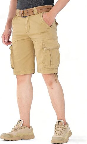 Men's Camo Caro Shorts Cotton Wild Casual Relaxed Fit Work Shorts with 6 Pockets No Belt in Kuwait