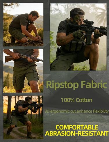 Men's Camo Caro Shorts Cotton Wild Casual Relaxed Fit Work Shorts with 6 Pockets No Belt in Kuwait